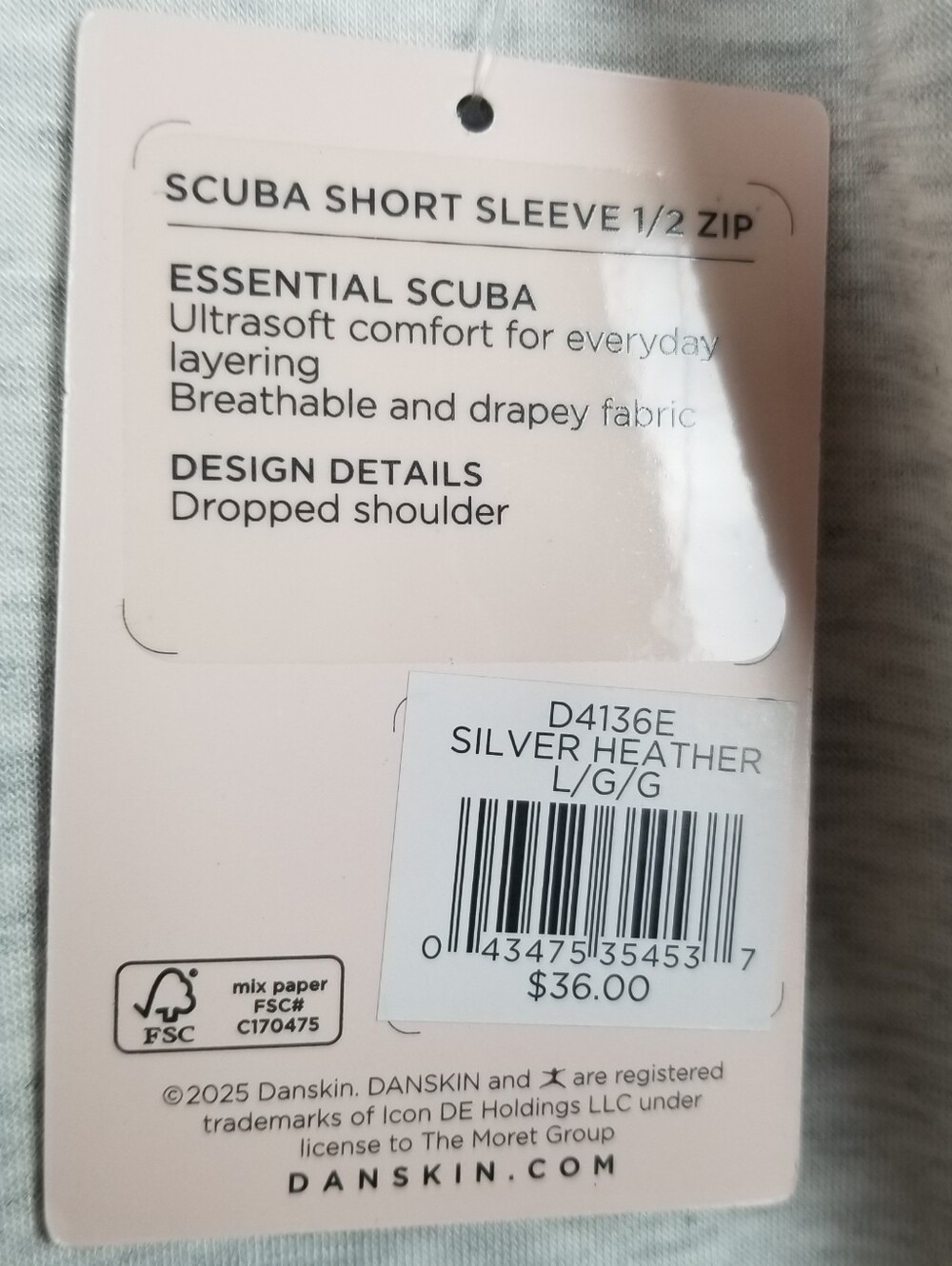 Danskin Scuba Short Sleeve 1/2 Zip Pullover Top Large NWT - Picture 4 of 5